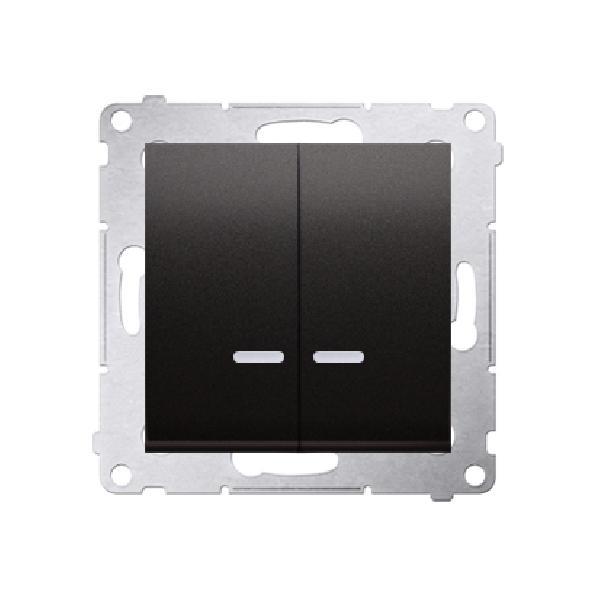SIMON 54 wyłącznik świecznikowy IP44 z podświetleniem LED szybkozłącza 10A 250V (moduł) antracyt