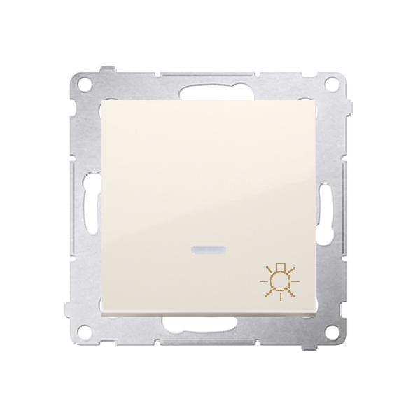 SIMON 54 przycisk światło z podświetleniem LED szybkozłącza 10A 250V (moduł) kremowy