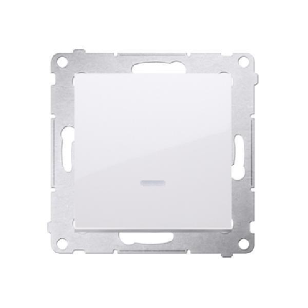 SIMON 54 przycisk pojedynczy zwierny z podświetleniem LED bez piktogramu szybkozłącza 10A 250V (moduł) biały
