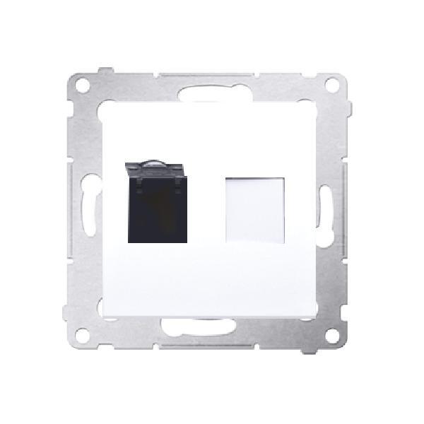 SIMON 54 gniazdo komputerowe RJ45 kat.6 z przesłoną przeciwkurzową (moduł) biały
