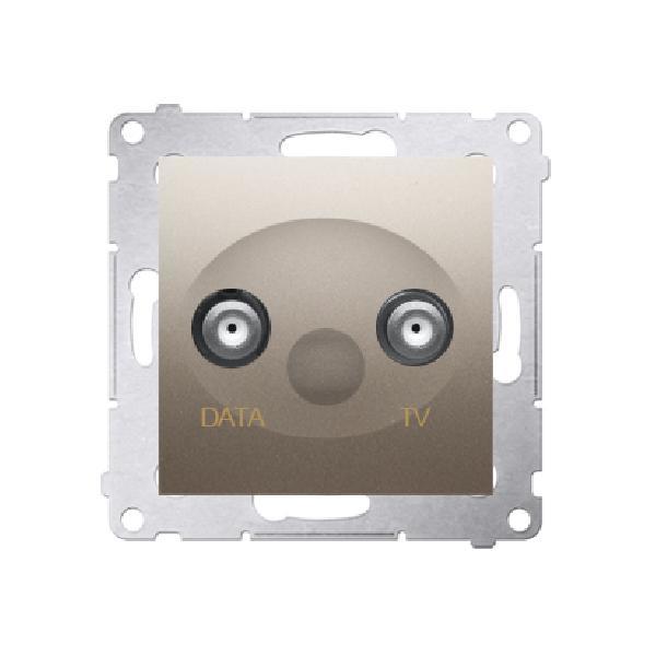 SIMON 54 gniazdo antenowe TV-DATA 5dB 5-1000MHz 2 porty wyjściowe typu "F" (moduł) złoty mat
