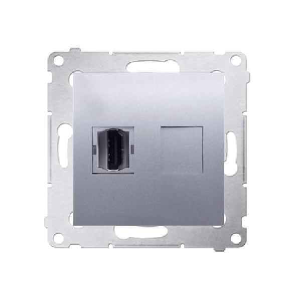SIMON 54 gniazdo HDMI (moduł) srebrny mat
