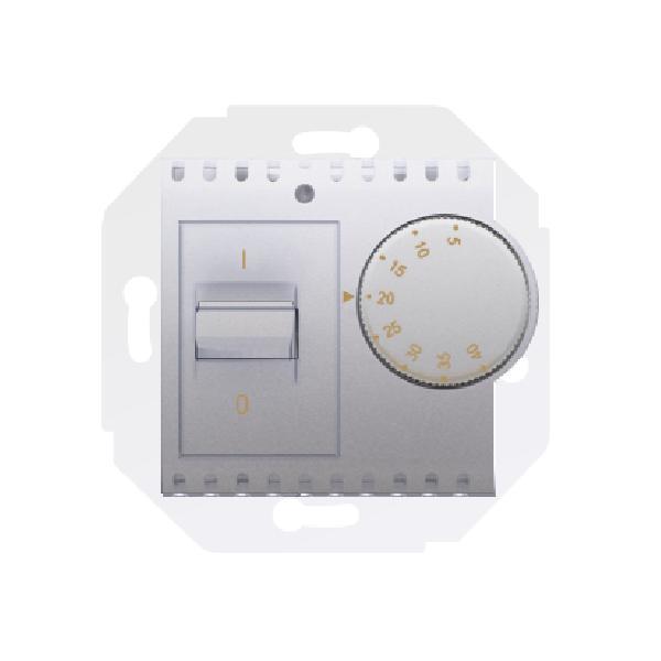 SIMON 54 regulator tempeartury z czujnikiem wewnętrznym 16(2)A 230V (moduł) srebrny mat
