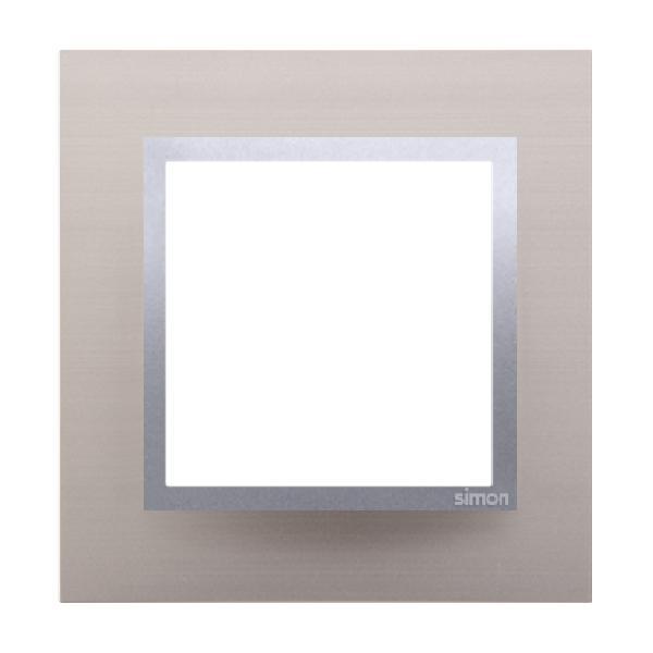 SIMON 54 NATURE ramka 1-kr. metal satynowy blask
