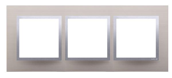 SIMON 54 NATURE ramka 3-kr. metal satynowy blask