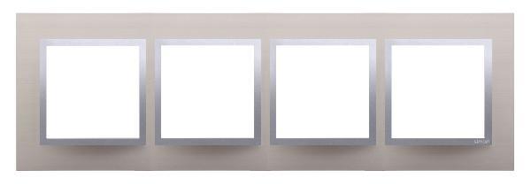 SIMON 54 NATURE ramka 4-kr. metal satynowy blask