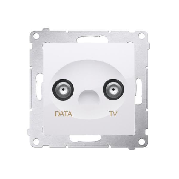 SIMON 54 gniazdo antenowe TV-DATA 5dB 5-1000MHz 2 porty wyjściowe typu "F" (moduł) biały
