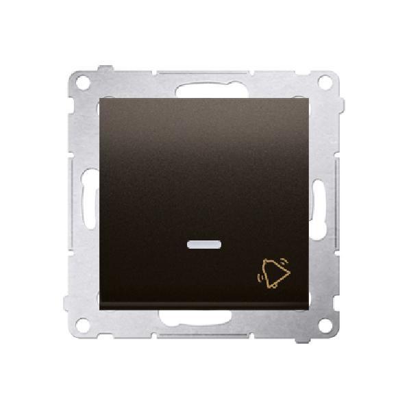 SIMON 54 przycisk dzwonkowy z podświetleniem LED szybkozłącza 10A 250V (moduł) brązowy mat