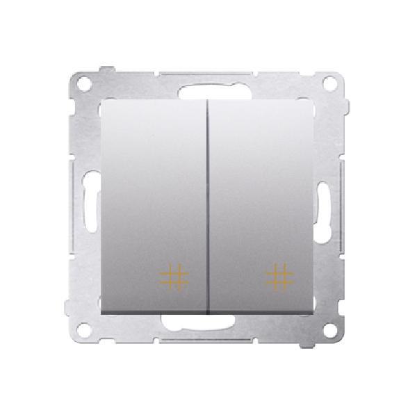 SIMON 54 wyłącznik krzyżowy podwójny szybkozłącza 10A 250V (moduł) srebrny mat