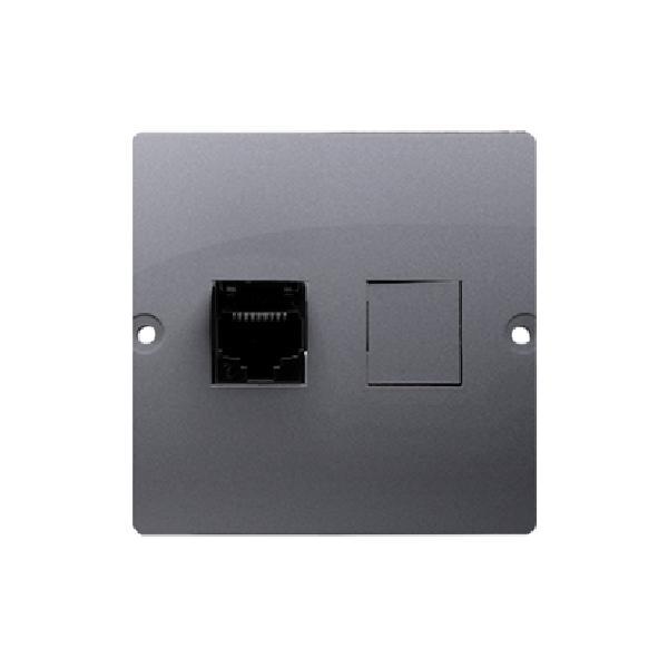 SIMON BASIC gniazdo komputerowe pojedyncze RJ45 kat.5e (moduł) srebrny mat
