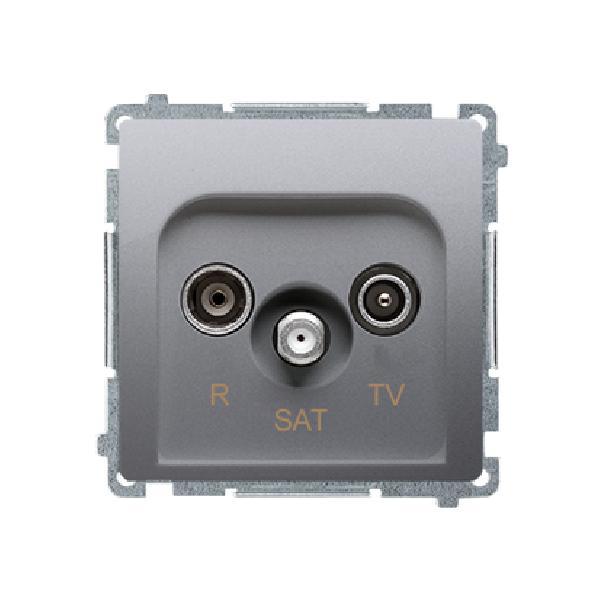 SIMON BASIC gniazdo antenowe R-TV-SAT końcowe (moduł) srebrny mat