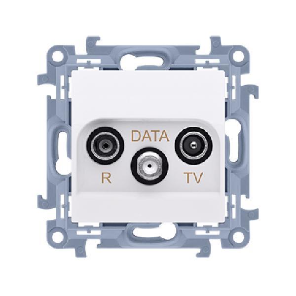 SIMON 10 gniazdo antenowe R-TV-DATA (moduł) biały