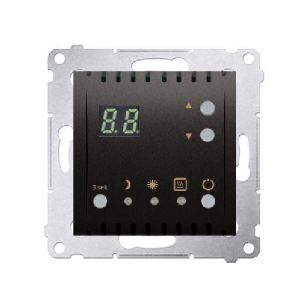 SIMON 54 regulator temperatury z wyświetlaczem i czujnikiem wewnętrznym 16(2)A 230V (moduł) antracyt