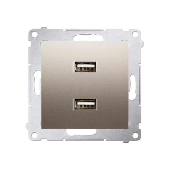 SIMON 54 ładowarka 2xUSB 2,1A, 5V DC, 230V (moduł) złoty mat