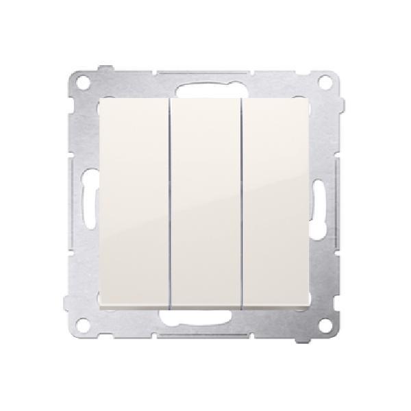 SIMON 54 wyłącznik potrójny z podświetleniem LED szybkozłącza 10A 250V (moduł) kremowy
