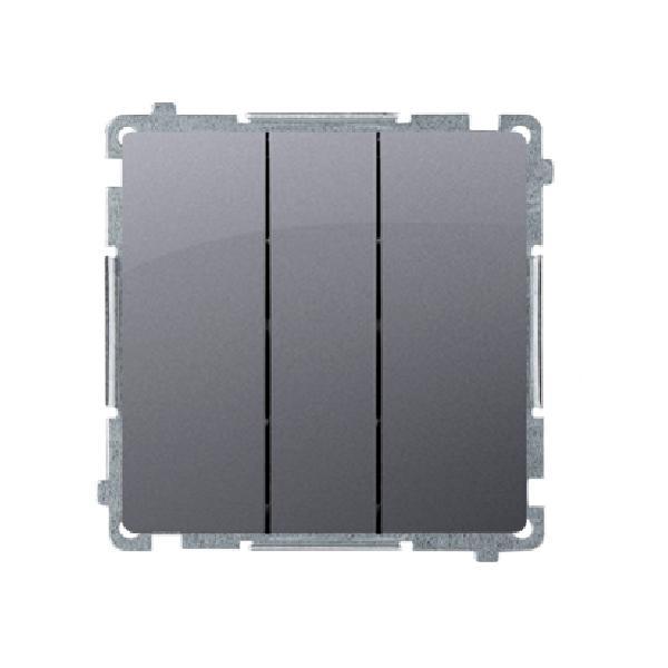 SIMON BASIC wyłącznik potrójny szybkozłącza 10A 250V (moduł)srebrny mat