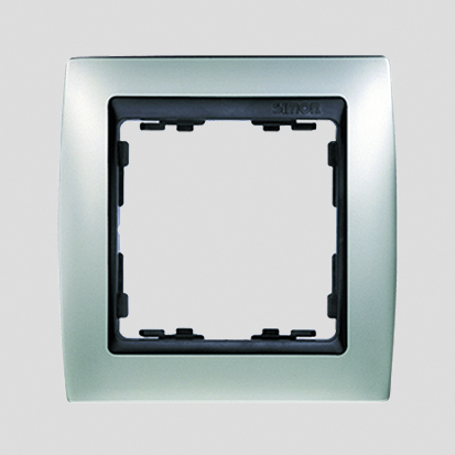 SIMON 82 ramka 1-kr. aluminium mat/ramka pośrednia grafit