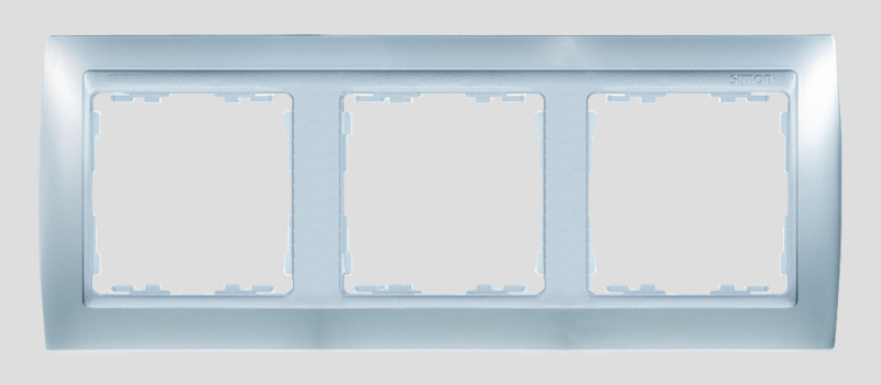 SIMON 82 ramka 3-kr. aluminium mat/ramka pośrednia aluminium mat
