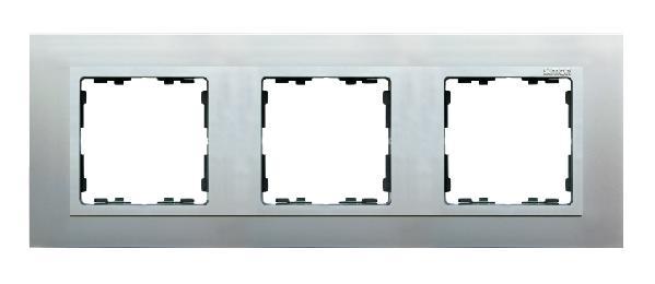 SIMON 82 NATURE ramka 3-kr. metal aluminium/pierścień aluminium mat