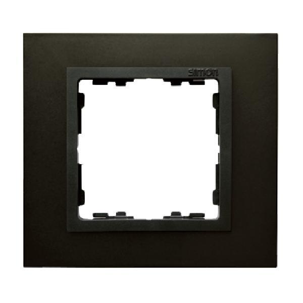 SIMON 82 NATURE ramka 1-kr. metal stal grafitowa/pierścień grafit