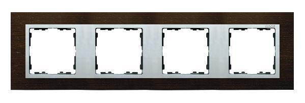 SIMON 82 NATURE ramka 4-kr. drewno wenge/pierścień aluminium mat