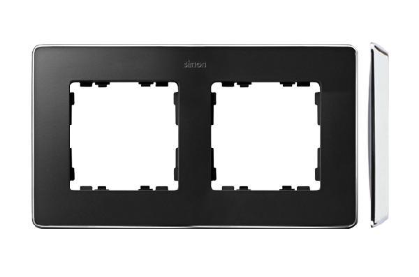 SIMON 82 DETAIL SELECT ramka 2-kr. grafit/podstawa chrom