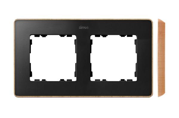 SIMON 82 DETAIL SELECT ramka 2-kr. grafit/podstawa drewno