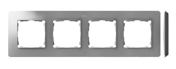 SIMON 82 DETAIL ORIGINAL ramka 4-kr. aluminium/podstawa czarny