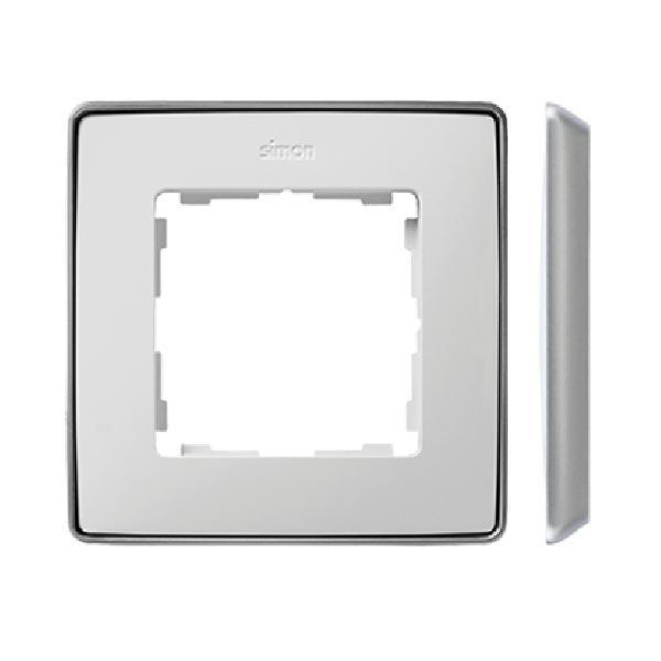 SIMON 82 DETAIL SELECT ramka 1-kr. biały/podstawa aluminium