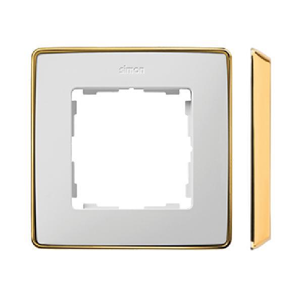 SIMON 82 DETAIL SELECT ramka 1-kr. biały/podstawa złoty