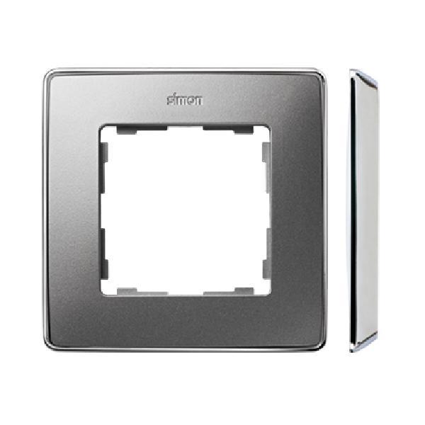 SIMON 82 DETAIL SELECT ramka 1-kr. aluminium/podstawa chrom