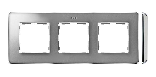 SIMON 82 DETAIL SELECT ramka 3-kr. aluminium/podstawa chrom