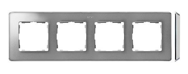 SIMON 82 DETAIL SELECT ramka 4-kr. aluminium/podstawa chrom
