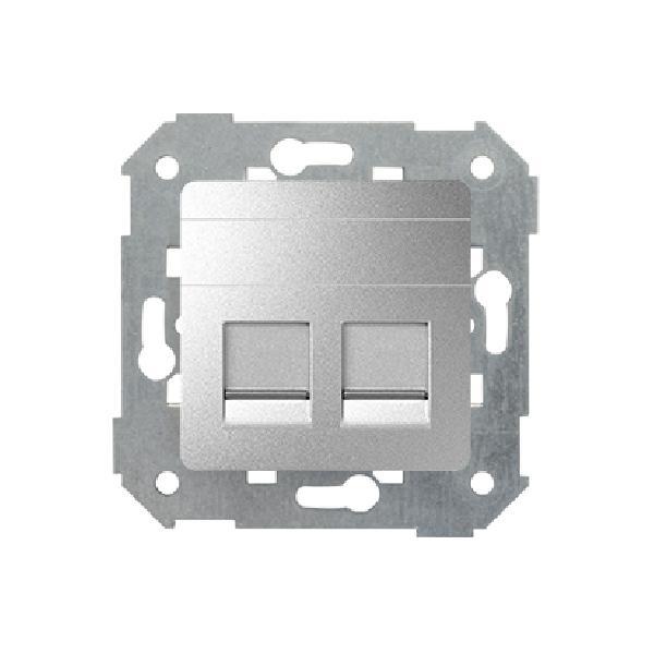 SIMON 82 pokrywa gniazda 2xRJ-45 płaska z żaluzjami (moduł) aluminium