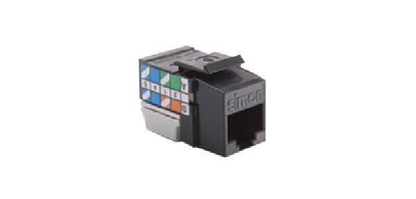 wkład gniazda komputerowego RJ45 kat.6 UTP nieekranowany czarny