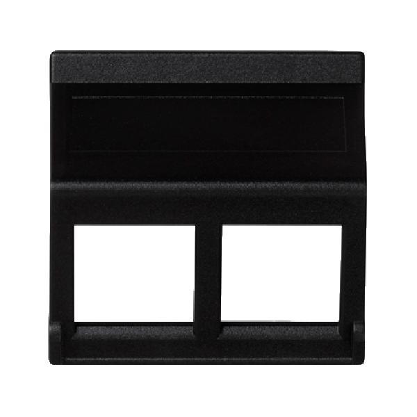 K45 plakietka teleinformatyczna K45 do adapterów MD podwójna bez osłon skośna 45x45mm szary grafit