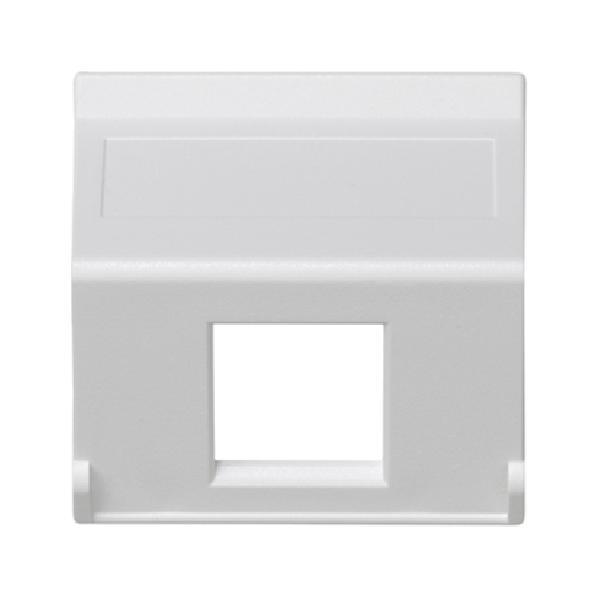 K45 plakietka teleinformatyczna K45 do adapterów MD pojedyncza bez osłon skośna 45x45mm czysta biel