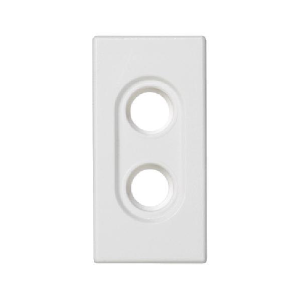 K45 płytka K45 pusta do złącz 2xRCA (CINCH) 45x22,5mm czysta biel