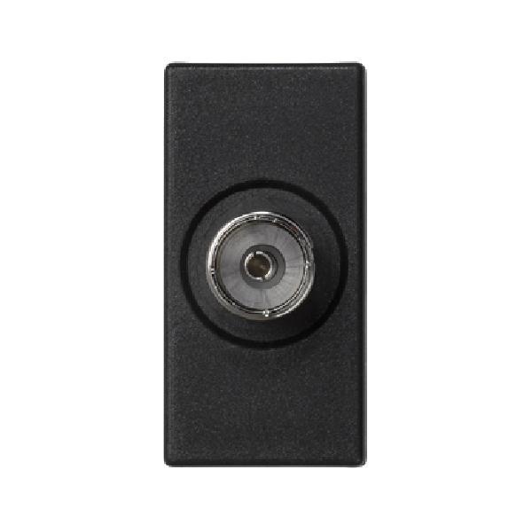 K45 gniazdo TV żeńskie 45x22,5mm szary grafit
