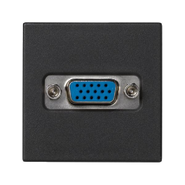 K45 gniazdo K45 złącze VGA (D-SUB 15) 45x45mm szary grafit