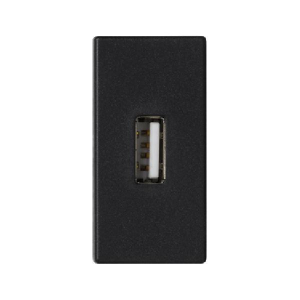K45 płytka K45 złącze USB typ A 45x22,5mm szary grafit