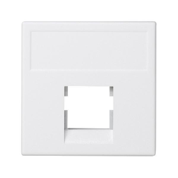K45 plakietka teleinformatyczna K45 Keystone pojedyncza bez osłon płaska uniwersalna 45x45mm czysta biel