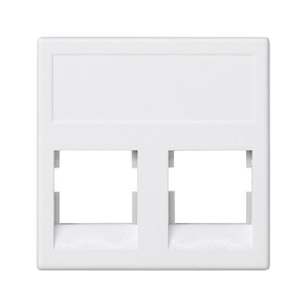 K45 plakietka teleinformatyczna K45 keystone podwójna bez osłon płaska uniwersalna 45x45mm czysta biel