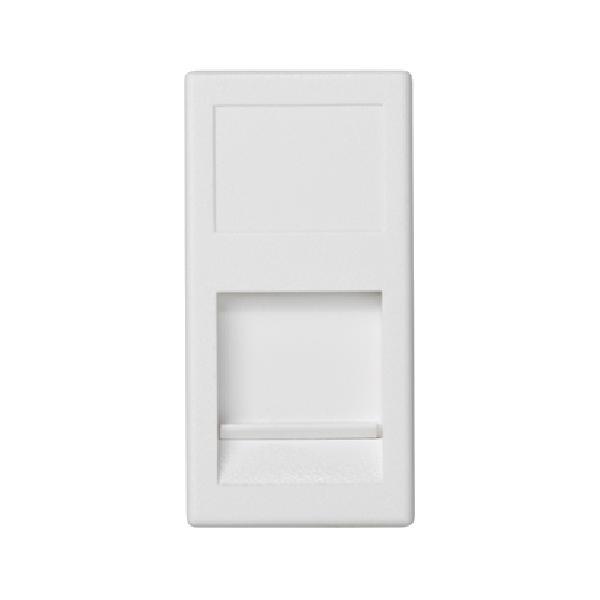 K45 plakietka teleinformatyczna K45 keystone pojedyncza płaska uniwersalna z osłoną 45x22,5mm czysta biel