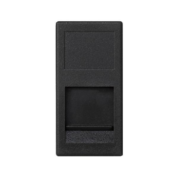 K45 plakietka teleinformatyczna K45 keystone pojedyncza płaska uniwersalna z osłoną 45x22,5mm szary grafit