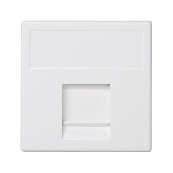 K45 plakietka teleinformatyczna K45 keystone pojedyncza płaska uniwersalna z osłoną 45x45mm czysta biel