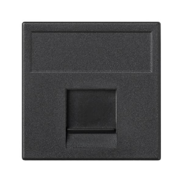 K45 plakietka teleinformatyczna K45 keystone pojedyncza płaska uniwersalna z osłoną 45x45mm szary grafit