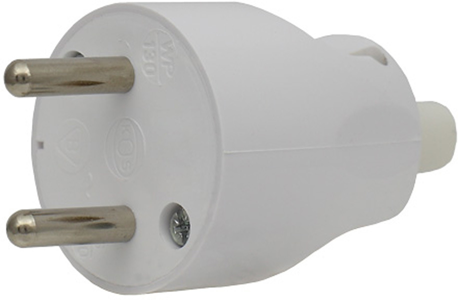 wtyczka POWER b/u rozb.prosta 16A 250V biały WP-120
