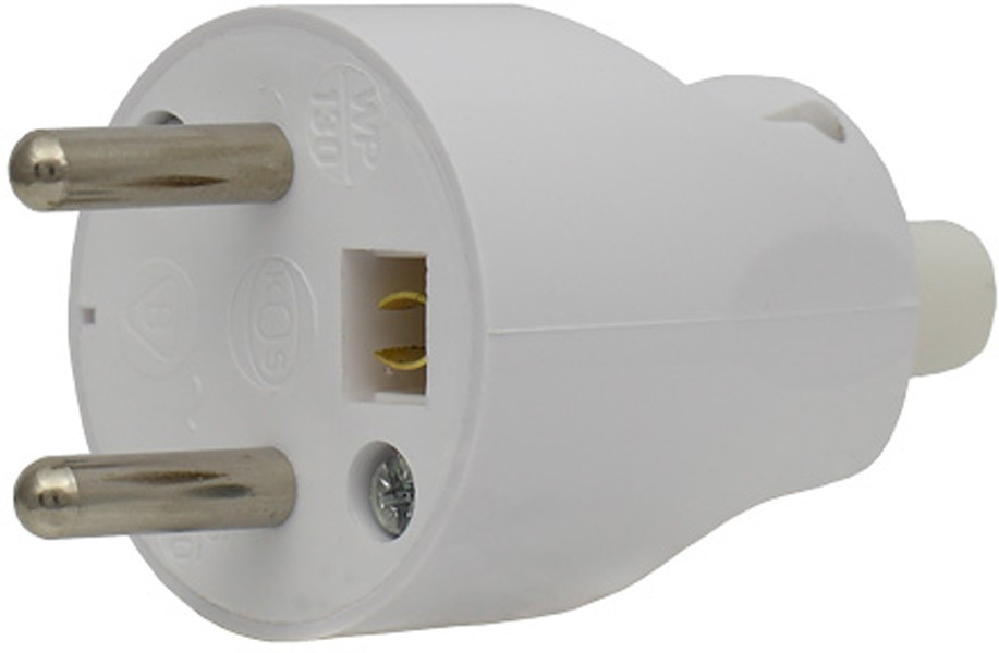 wtyczka POWER z/u rozb.prosta 16A 250V biały WP-130
