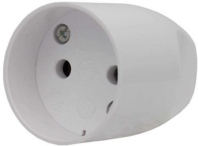 gniazdo POWER b/u rozb.proste białe GP-120